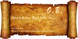 Opoldusz Belián névjegykártya